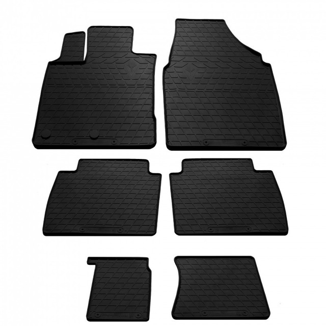 Резиновые коврики для Nissan Qashqaiplus2 (2008-2014) комплект из 6 штук (Stingray)