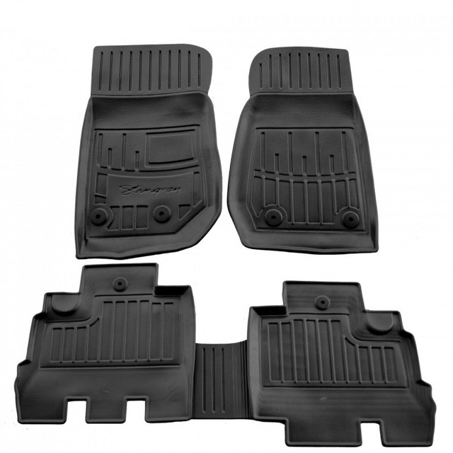 3D коврики для Jeep Wrangler (JK) (5 doors) (2007-2018) с бортиками 30 мм (Stingray)