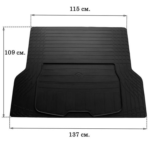 Універсальний гумовий килимок у багажник розмір L (137 см х 109 см) (Stingray)