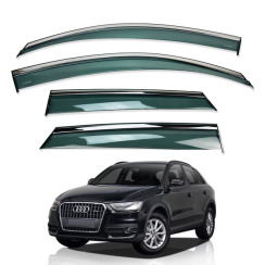 Вітровики для AUDI Q3 2013-2018 з хром молдингом (HAWK)