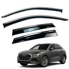 Вітровики для AUDI Q3 2019-... з хром молдингом (HAWK)