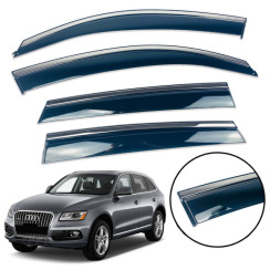 Вітровики для Audi Q5 2008-2017 з хром молдингом (DEFL)