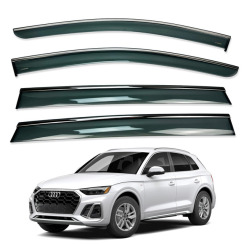 Вітровики для Audi Q5 E-TRON 2022-... з хром молдингом (HAWK)