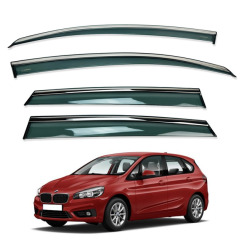 Вітровики для BMW 2 SERIES F45 2012-2016 з хром молдингом (HAWK)