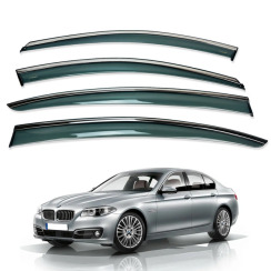Ветровики для BMW 5 SERIES F10 2011-2016 с хром молдингом (HAWK)