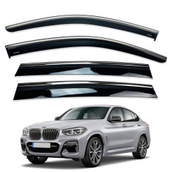 Вітровики для BMW X4 G02 2018-2024 з хром молдингом (HAWK)