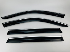 Ветровики для BMW X5 E70 2007-2013 с хром молдингом (HIC)