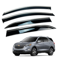 Вітровики для CHEVROLET EQUINOX 2017-2022 з хром молдингом (HAWK)