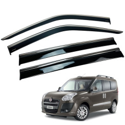 Вітровики для FIAT DOBLO II/OPEL COMBO 2010-... з хром молдингом (HAWK)