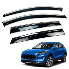 Вітровики для FORD ESCAPE 2020-... з хром молдингом (HAWK)