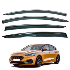 Вітровики для FORD FOCUS седан/хетчбек 2019-... з хром молдингом (HAWK)