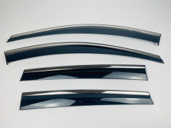 Вітровики для Ford Kuga 2012-2019 (на скотчі) з хром молдингом (DEFL). Фото 2