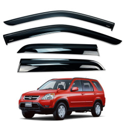 Вітровики для Honda CR-V 2001-2005 з хром молдингом (HAWK)