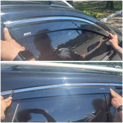 Вітровики для Honda CR-V 2007-2012 з хром молдингом (DEFL)