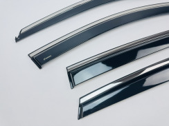 Вітровики для Honda CR-V 2007-2012 з хром молдингом (DEFL). Фото 8