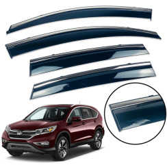 Вітровики для Honda CR-V 2012-2017 з хром молдингом (DEFL)