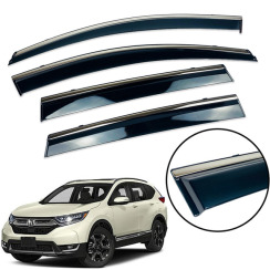 Вітровики для Honda CR-V 2017-... з хром молдингом (DEFL)