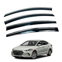 Вітровики для Hyundai ELANTRA/AVANTE 2016-2020 з хром молдингом (HAWK)