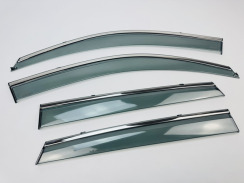 Вітровики для Hyundai Tucson I 2004-2010 з хром молдингом (DEFL). Фото 3