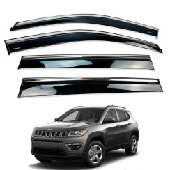Вітровики для Jeep Compass 2017- з хром молдингом (DEFL)