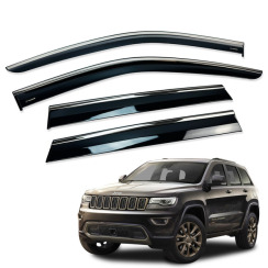 Ветровики для Jeep Grand Cherokee (KL) 2011-2021 с хром молдингом (HAWK)