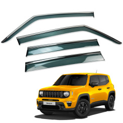 Вітровики для Jeep RENEGADE 2016-... з хром молдингом (HAWK)
