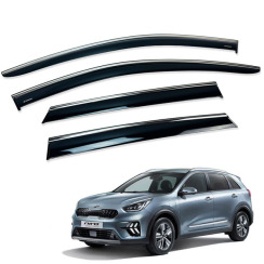 Вітровики для KIA NIRO 2016-2021 з хром молдингом (HAWK)