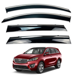 Вітровики для KIA SORENTO 2015-2019 з хром молдингом (HAWK)