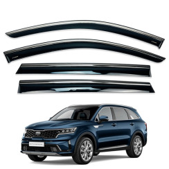 Вітровики для KIA SORENTO 2020-... з хром молдингом (HAWK)