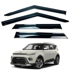 Ветровики для KIA SOUL 2019-2022 с хром молдингом (HAWK)