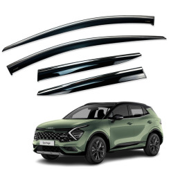 Вітровики для KIA SPORTAGE LWB 2021-... з хром молдингом (HAWK)