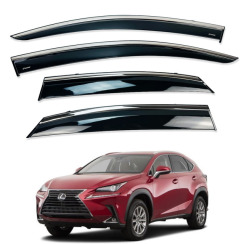 Вітровики для Lexus NX/NX350 2014-2021 з хром молдингом (HAWK)