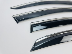Ветровики для Lexus NX/NX350 2014-2021 с хром молдингом (HAWK). Фото 4