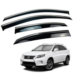 Вітровики для LEXUS RX 2010-2015 з хром молдингом (HAWK)