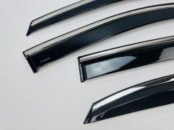 Ветровики для LEXUS RX 2010-2015 с хром молдингом (HAWK). Фото 4