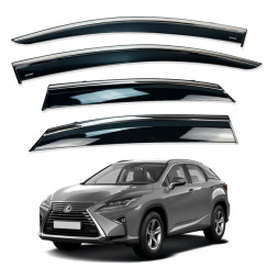 Вітровики для LEXUS RX 2016-2023 з хром молдингом (HAWK)