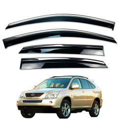 Вітровики для Lexus RX II 300/330/350/400 2004-2009 з хром молдингом (DEFL)
