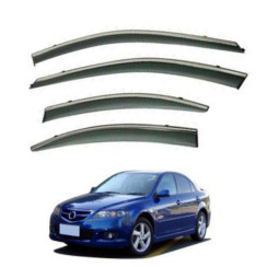 Вітровики для MAZDA 6 седан 2003-2008 з хром молдингом (HAWK)