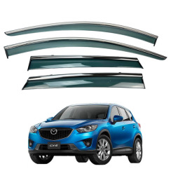 Ветровики для Mazda CX-5 2010-2017 с хром молдингом (HAWK)