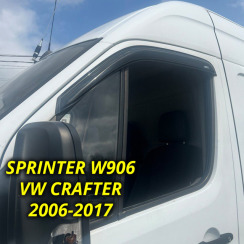 Ветровики для Mercedes Sprinter 2006-2017/VW Crafter Q2 (DEFL). Фото 2