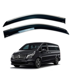Вітровики для Mercedes Vito W-447 Viano 2015- з хром молдингом (DEFL)