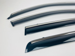Вітровики для Mitsubishi Outlander 2007-2012 XL з хром молдингом (DEFL). Фото 8