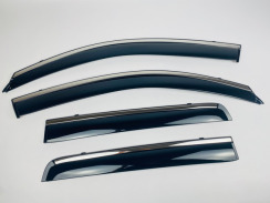 Вітровики для Mitsubishi Outlander 2007-2012 XL з хром молдингом (DEFL). Фото 6