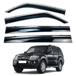 Вітровики для Mitsubishi Pajero III/IV 2000-2006; 2006-... з хром молдингом (DEFL)