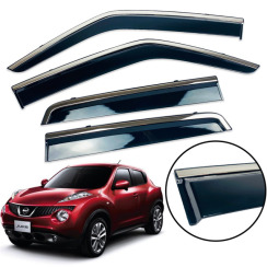 Вітровики для Nissan Juke 2010-2018 з хром молдингом (DEFL)
