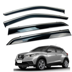Вітровики для Nissan KICKS 2016-2022 з хром молдингом (HAWK)