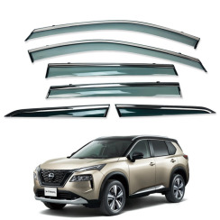Вітровики для Nissan X-TRAIL/ROGUE T33 2021-... 6ШТ.з хром молдингом (HAWK)