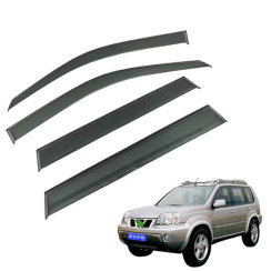Вітровики для Nissan X-Trail I T30 2001-2007 з хром молдингом (HAWK)