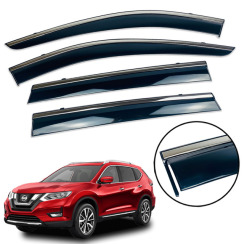 Вітровики для Nissan X-Trail III 2013-2021/Rogue T32 з хром молдингом (DEFL)