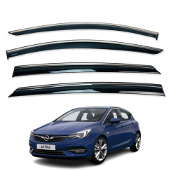 Вітровики для OPEL ASTRA K 2015-... з хром молдингом (HAWK)